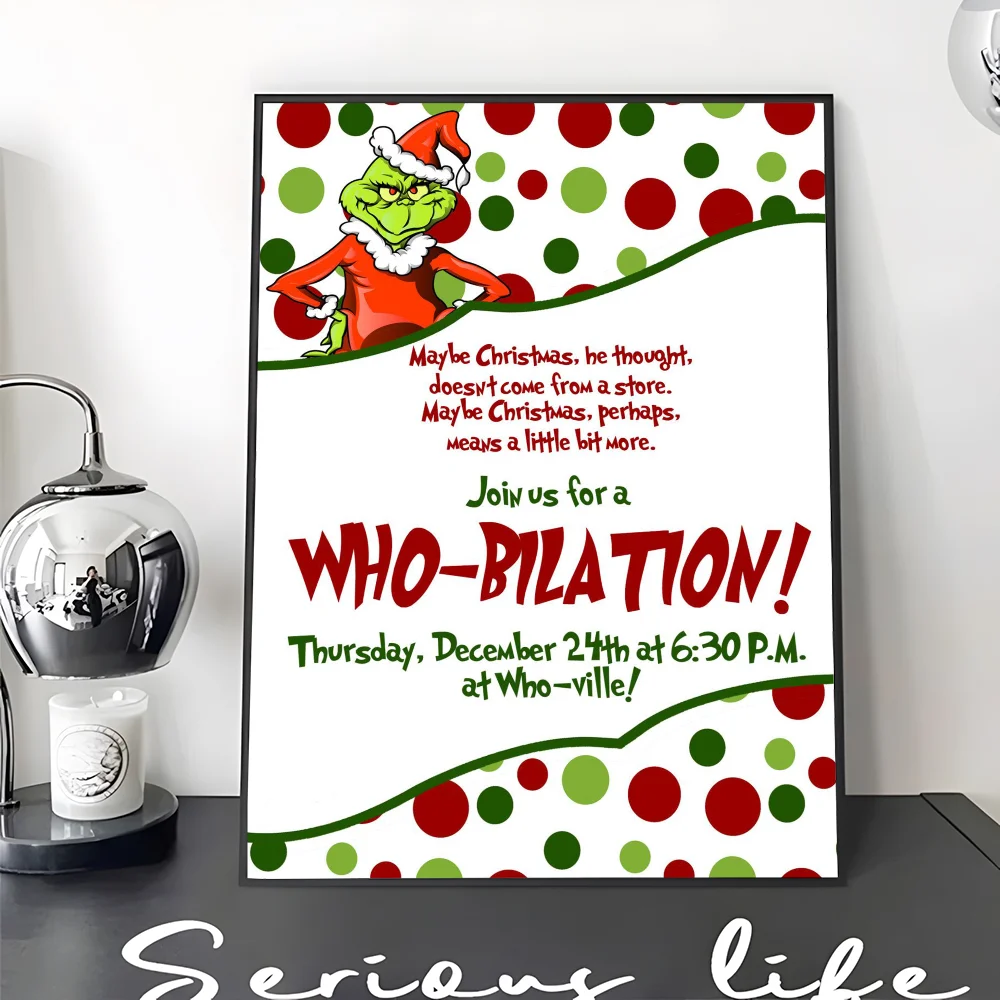 Film The G-Grinch C-Christmas DIY Sticky Poster Whitepaper Prints Posters Artwork Vintage Decorative Painting