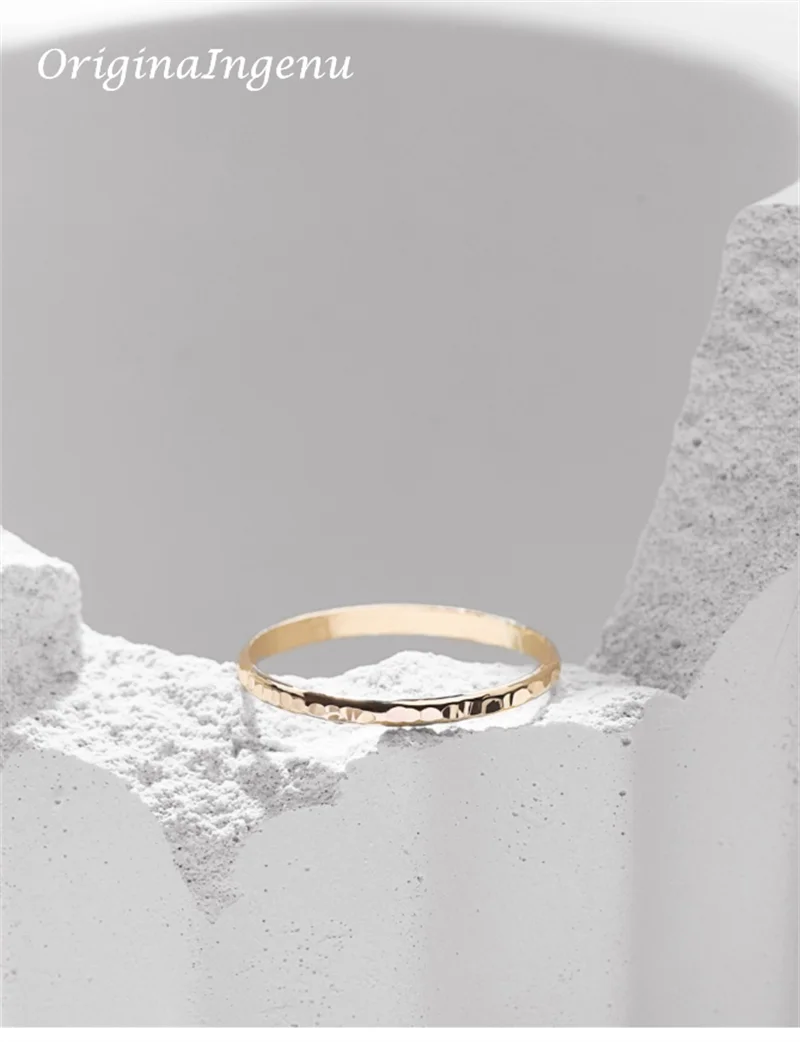 14K Gold Filled Hand Hammered Ring Handmade Band Ring Minimalism Jewelry Ring Dainty Boho waterproof Ring Tarnish Resistant Ring