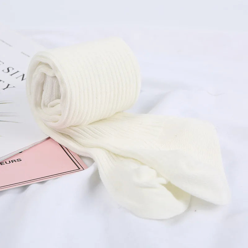 1-4years Infant girls Stockings Spring autumn Warm Cotton Solid Color Tights Stocking Pantyhose For Toddler Girls