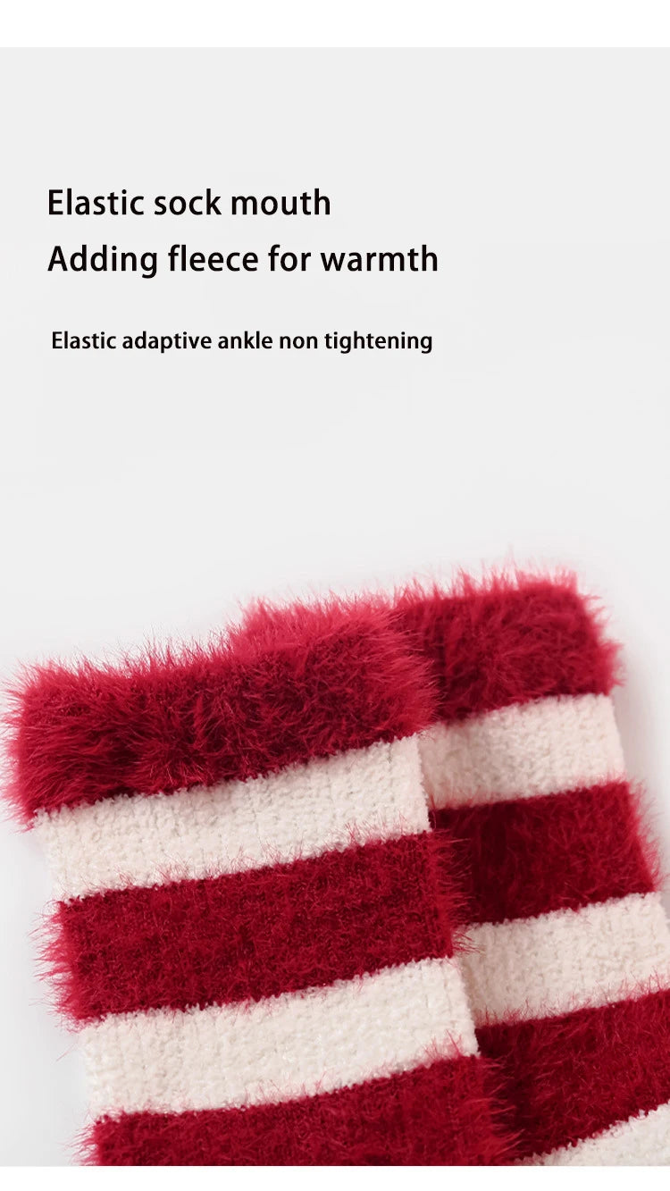 Red New Year Socks Newborn Baby Kids Soft Solid Thickened Velvet Toddler Mid Socks Girls Infant Boys Cute Boneless Socks 0-12Y