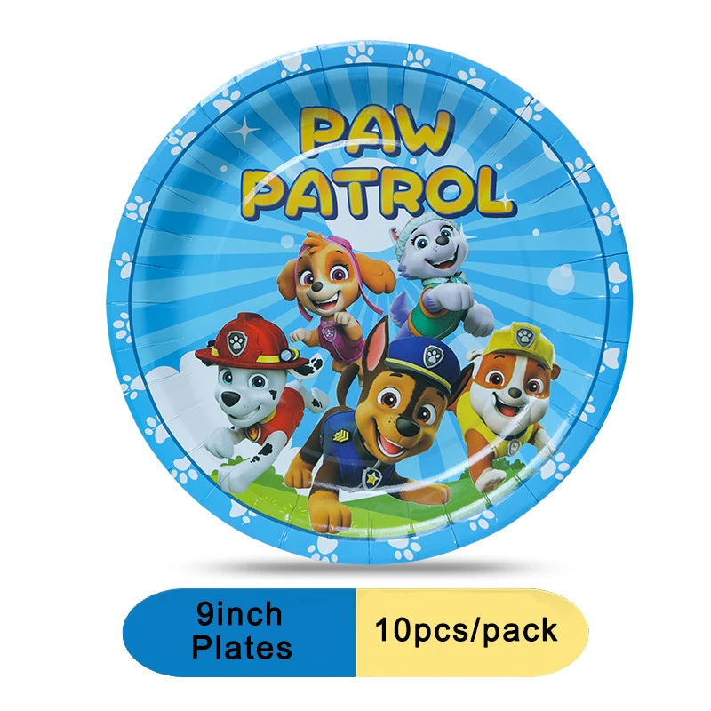 Paw Patrol Birthday Decoration Tableware Tablecloth Children Gift Candy Box Backdrop Dog Balloon Party Favors For Kids Birthday