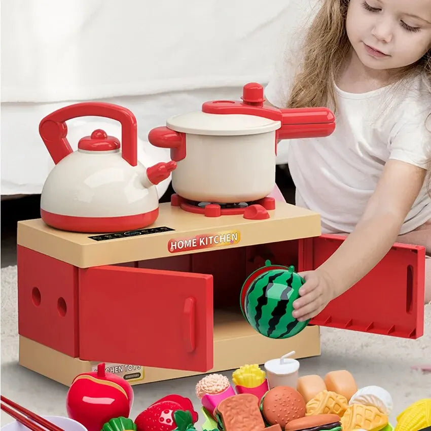 Clearance_Simulation Pretend Play House Kitchen Toy Girl Cooking Tableware Set Girl Simulation Cooking Tableware Set Gifts Toys