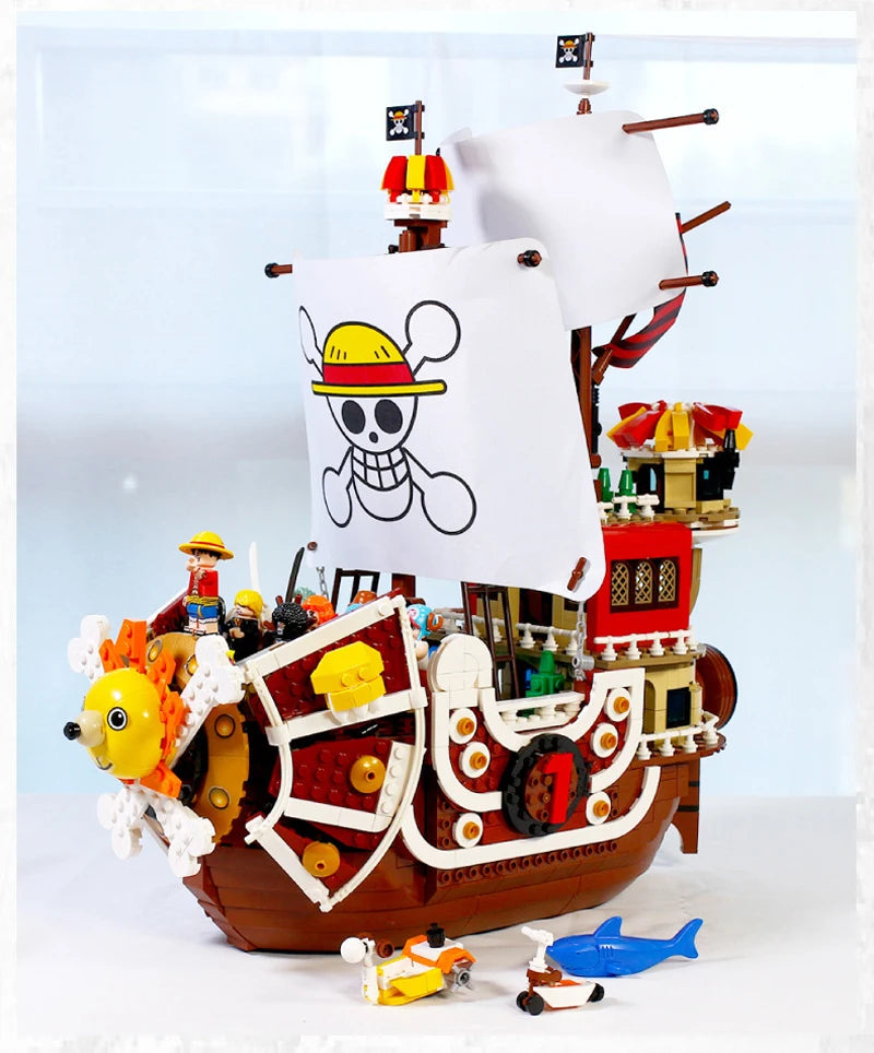 2022 New Anime One Piece Going Merry Thousand Sunny Model Building Blocks Bricks Kit Luffy Zoro Sanji Figures Set Kid Toys Gift