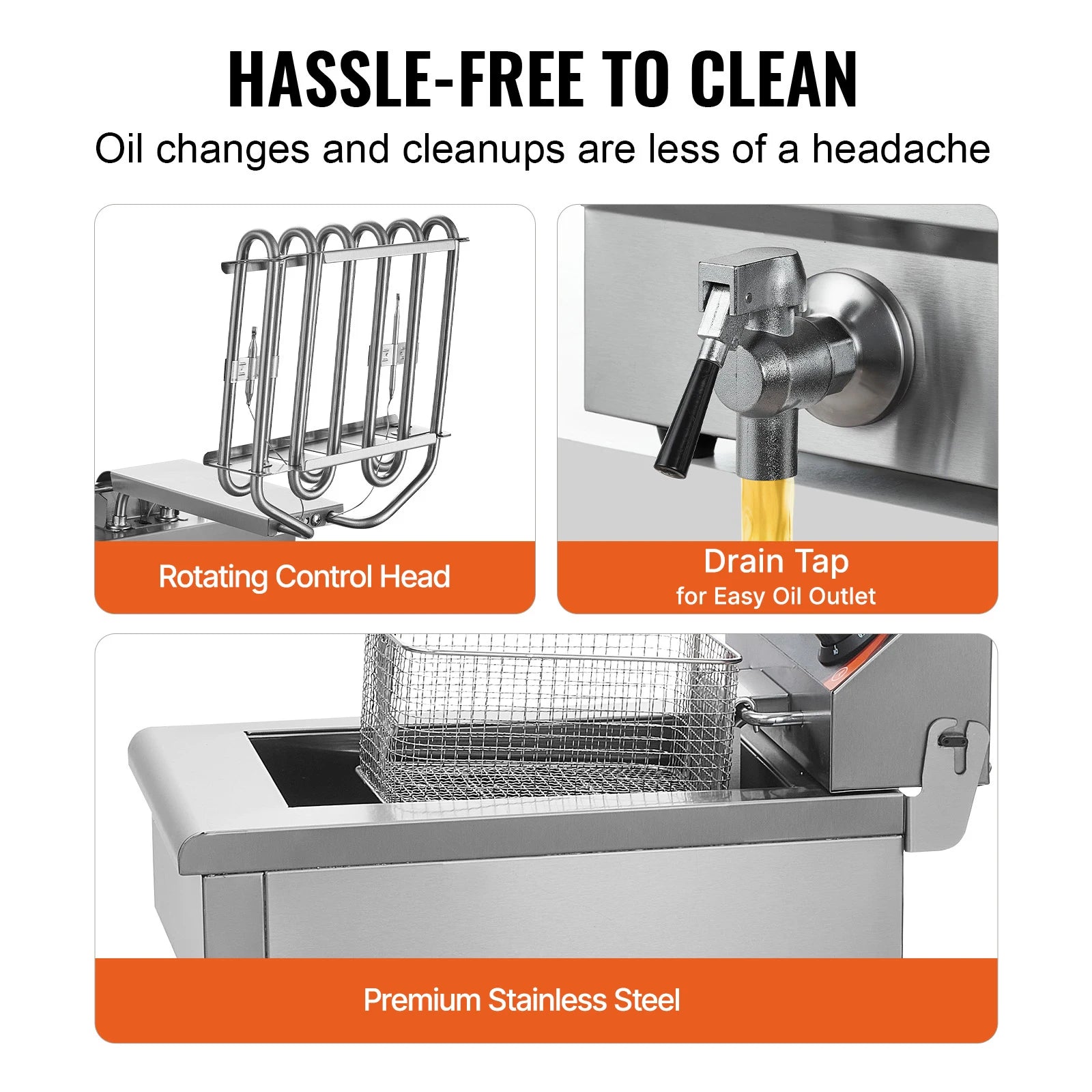 VEVOR  12L 5000W Electric Deep Fryer w/Dual Removable Tanks Commercial Countertop  Fryer for Chicken French Fries Frying Chips