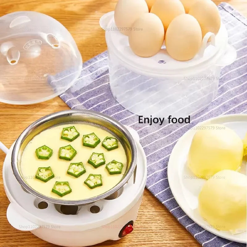 Smart Egg Cooker Electric Egg Boiler Steamer Poacher Compact Mini Kitchen Appliance Perfect for Breakfast and Healthy Meals