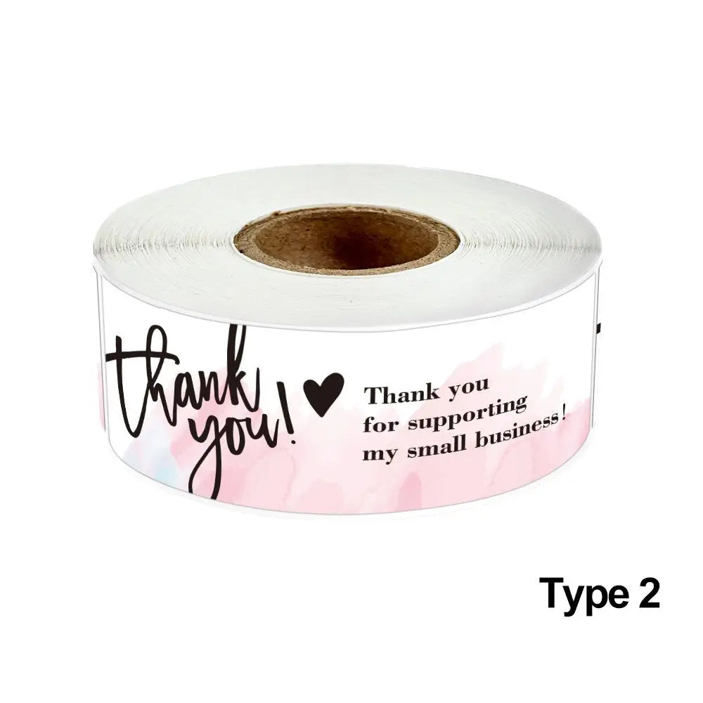 120PCS/Roll  Thank You For Your Orders Stickers Sealing Labels 1*3inch Small Business Packaging Decals Gift Wrapping