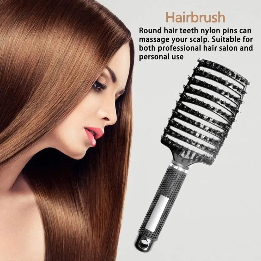 Brosse à cheveux, cheveux bouclés ou mouillés pour femmes, peigne de massage du cuir chevelu, outils de coiffure de salon pour femmes