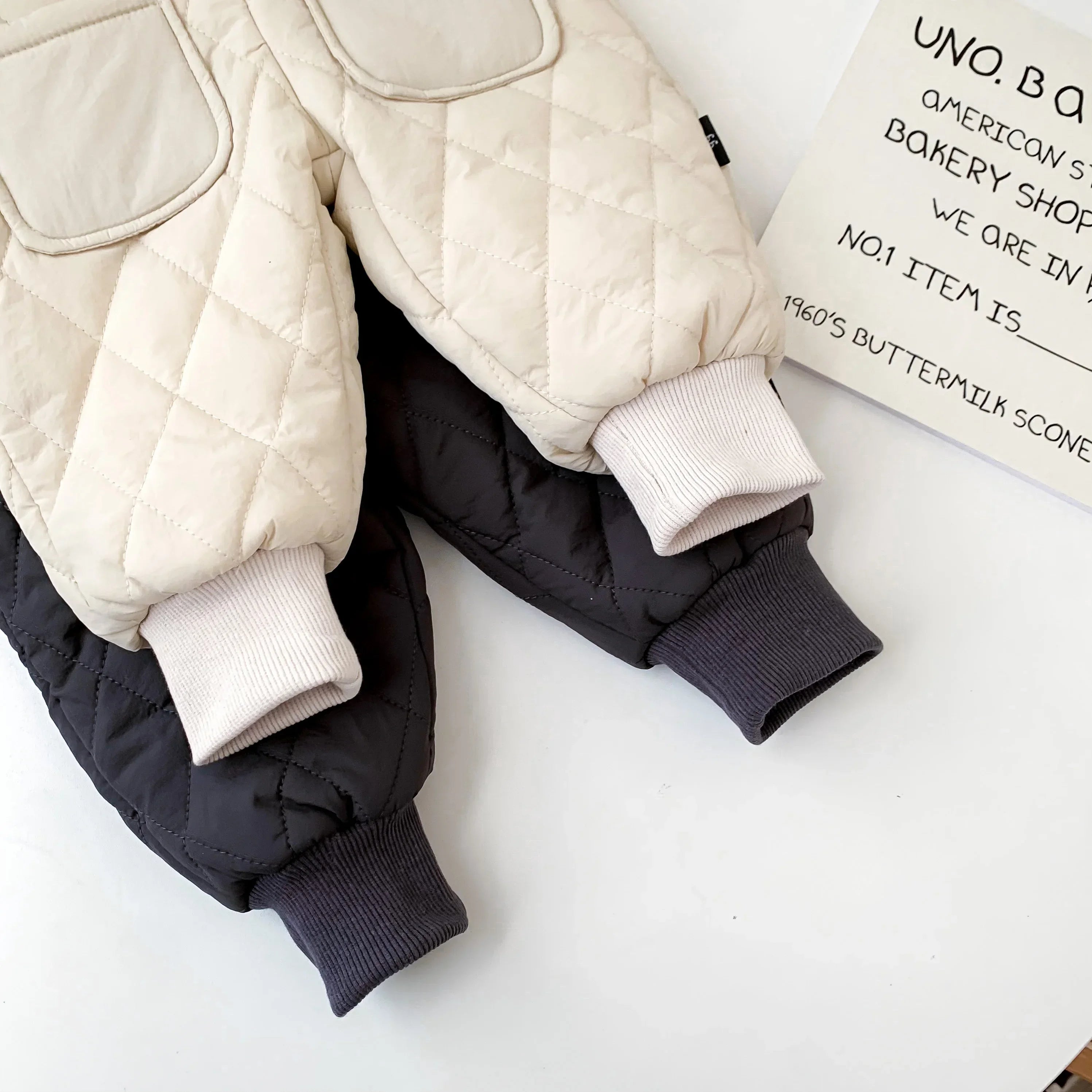 Winter Baby Boys And Girls Solid Color Thick Overalls Autumn And Winter Quilted Thick Pants Children's Casual Warm Jumpsuit