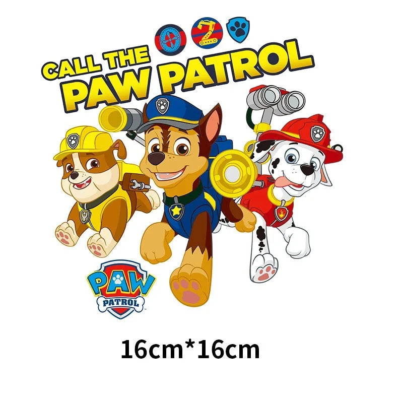 Cute Paw Patrol Patches for Clothes Children Clothes Sticker Diy Hoodies T-Shirt Heat Press Appliqued Iron Sticker