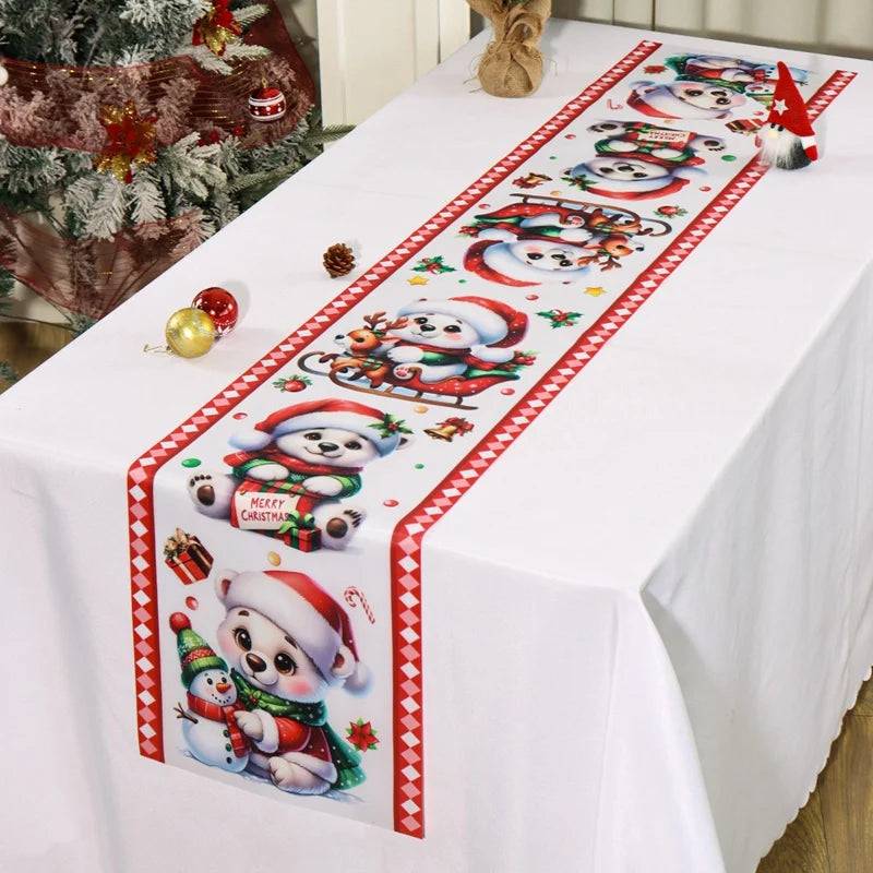 Christmas Table Runner Merry Christmas Decoration for Home Xmas Party Decor 2025 Navidad Notal Noel Ornament Happy New Year 2026
