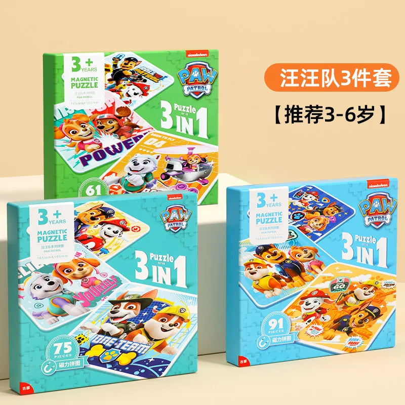 Paw Patrol Magnetic Puzzle For Children Aged Magnetic Puzzle Toys For Boys And Girls Intellectual Birthday Gifts Magnetic Toys