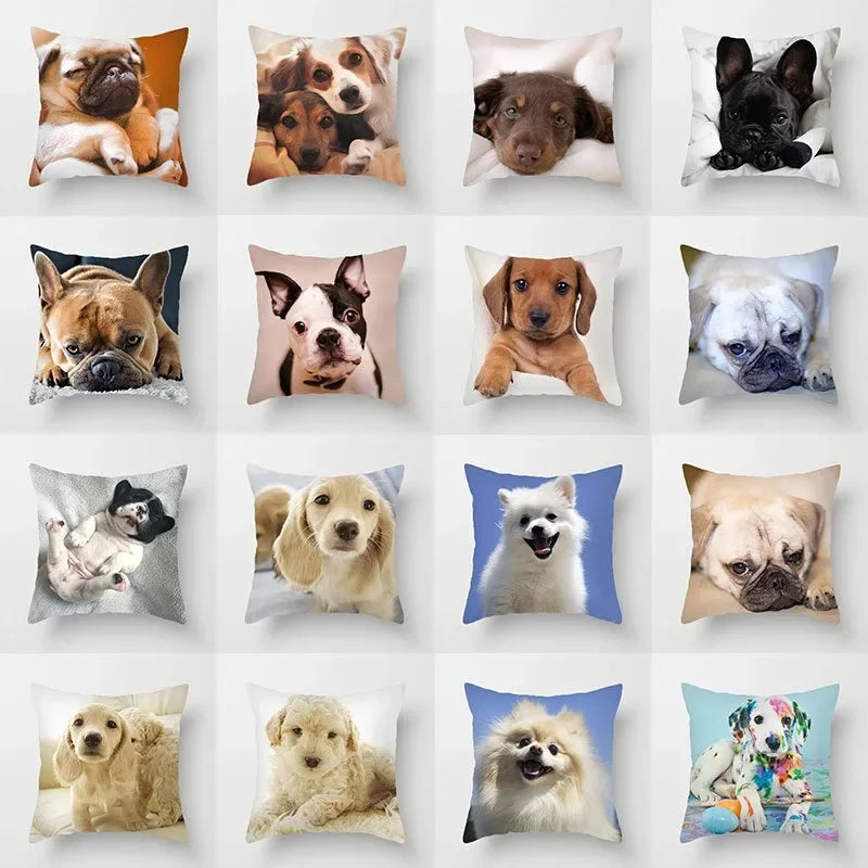 Golden Retriever Pet Dog Pattern Printed Pillow Cover Fashionable Luxury Home Decoration Office Seat Cushion Cover