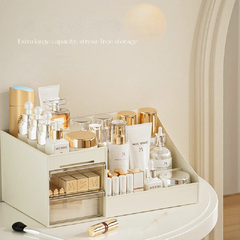 Boite de rangement de bureau, boîte de maquillage de style tiroir transparent