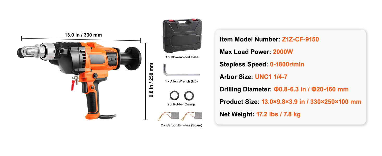 Carotteuse a main Diamètre de forage foreuse