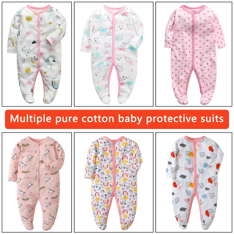 Newborn Infant Baby Boy Girl Jumpsuit 3-12Months Solid Color Long Sleeve Romper Casual Fall Spring Toddelr Clothing Baby Clothin