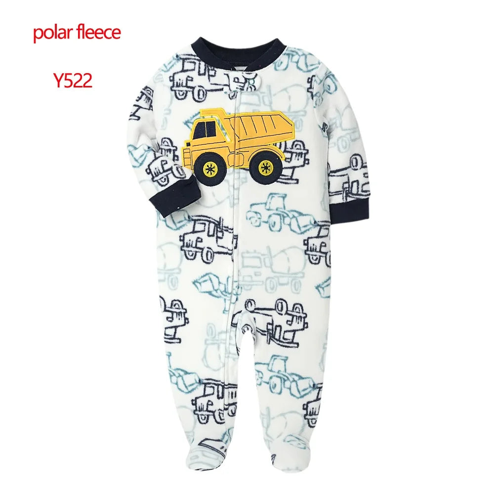 Newborn Baby Boy Girl Overalls Spring Autumn Polar Fleece Infant Baby Boy Romper Cute Animal Toddler Girl Pajamas