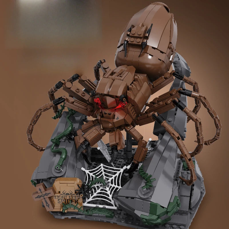 Eight-eyed spider collectible model, children's educational building blocks, boys' and girls' toys, Children's Day gifts