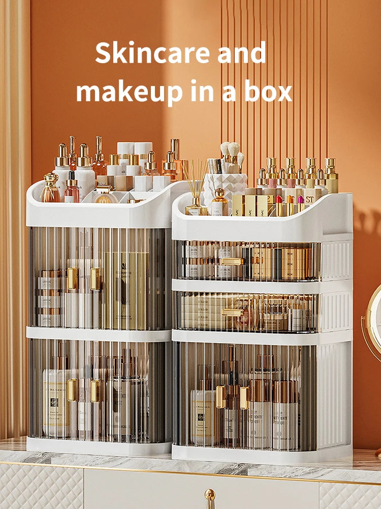 Caja de almacenamiento de cosméticos de gran capacidad, cajón organizador de maquillaje, joyería, esmalte de uñas, contenedor de