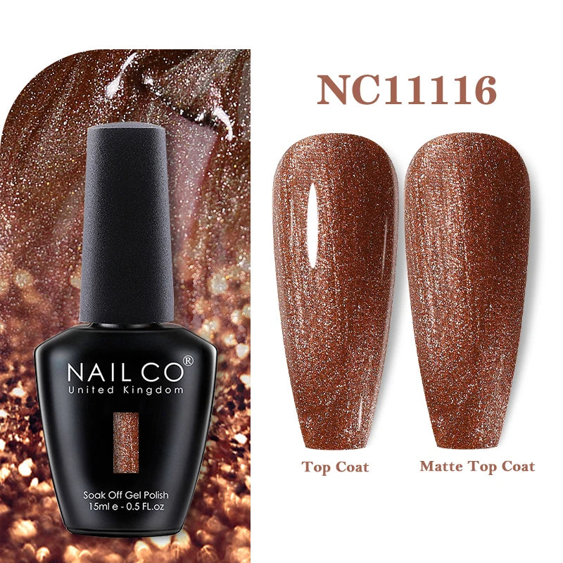 NAILCO Vernis Semi Permanent UV Gel Nail Polish Black White Color Nails Art Manicure TOP BASE Varnish Hybrid Nail Professionals