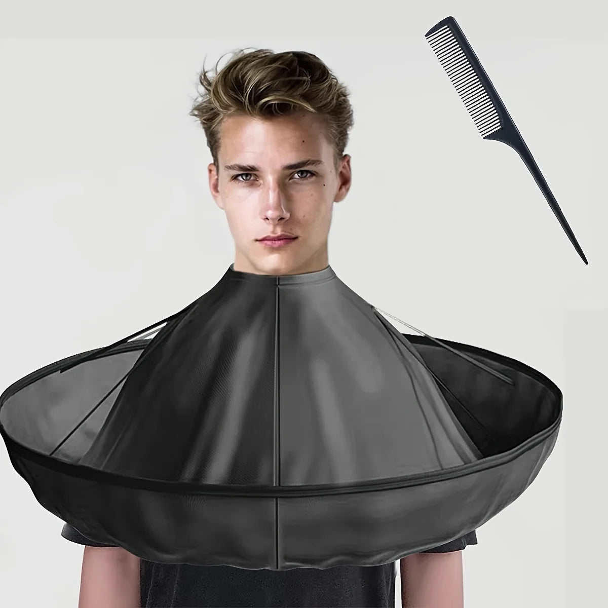 Cape de coiffeur avec peigne - Tablier de barbier pliable