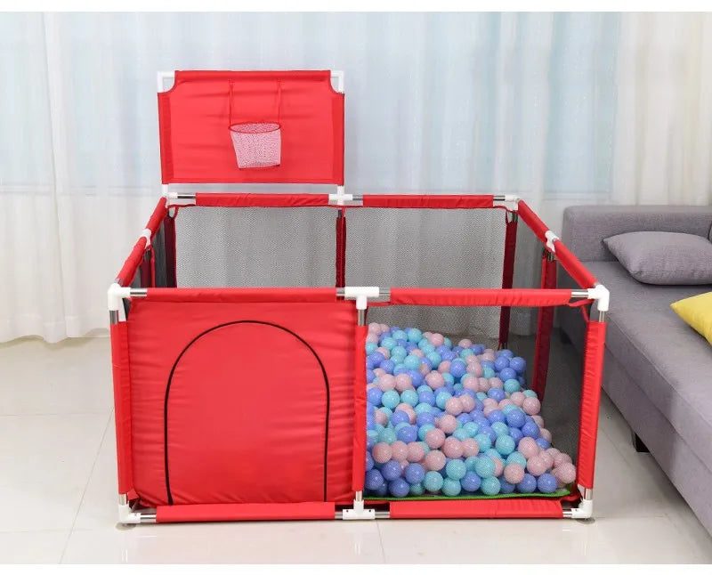 IMBABY Baby Playpen Square Baby Playground with Basketball Board Activities for Baby Large Child corral Safety Barriers Fence