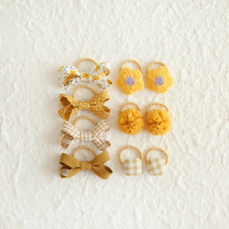 Elastic Hair Bow for Children, Children's Headwear, Hair Accessories for Girls, Cute Hair ties, Lovely Hair Rope, 10Pcs per Lot