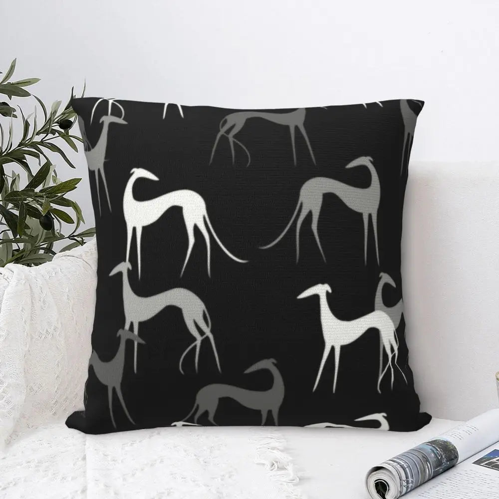Custom Cute Whippet Greyhound Pillow Case Decor Home Hound Dog Luxury Cushion Cover Car Pillowcase