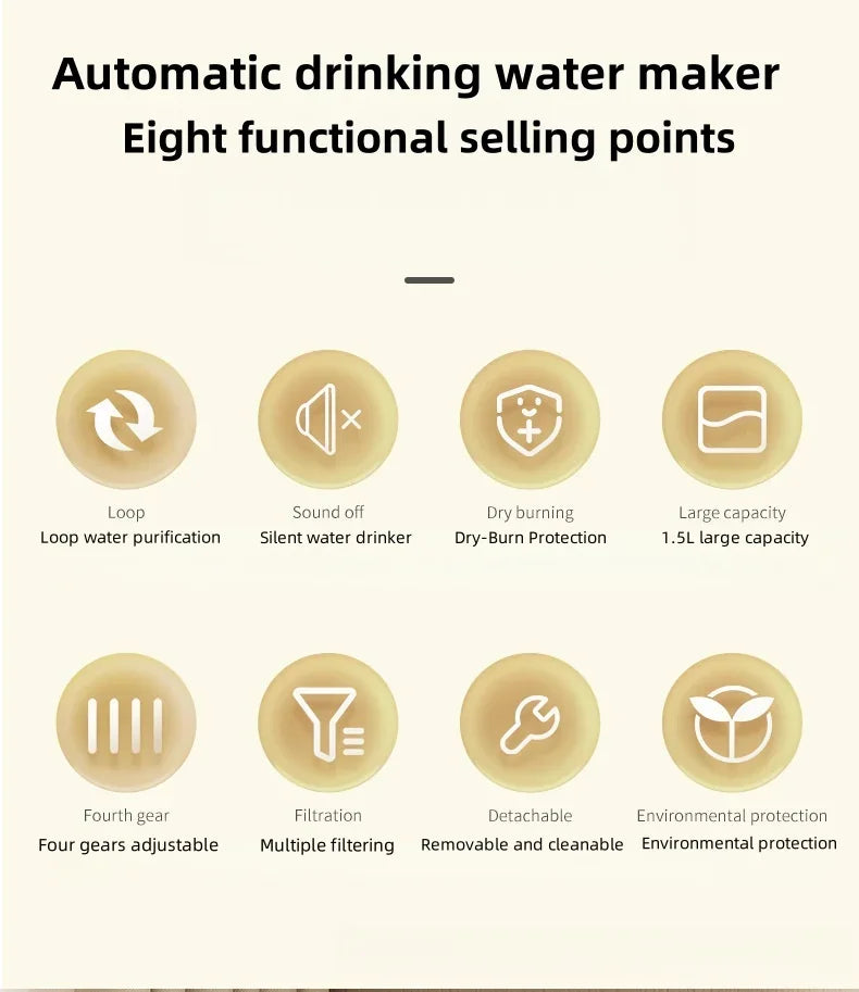 2025 New Cat Automatic Water Dispenser Drinking circulating filters flowing water intelligent pet automatic water dispenser