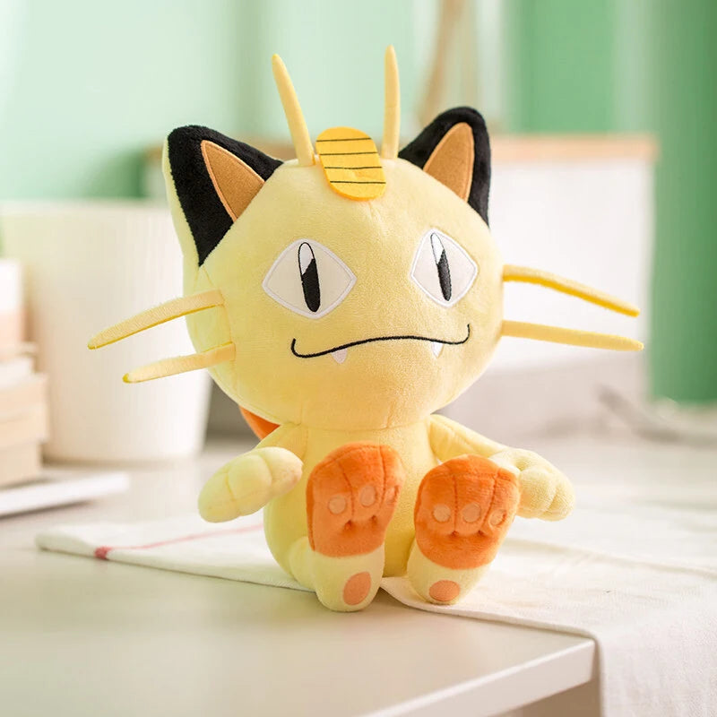 Pokemon Kawaii Litten Meowth Stuffed Toys Cartoon&Cute Plush Doll Throw Pillow Children's Toy Birthday Present