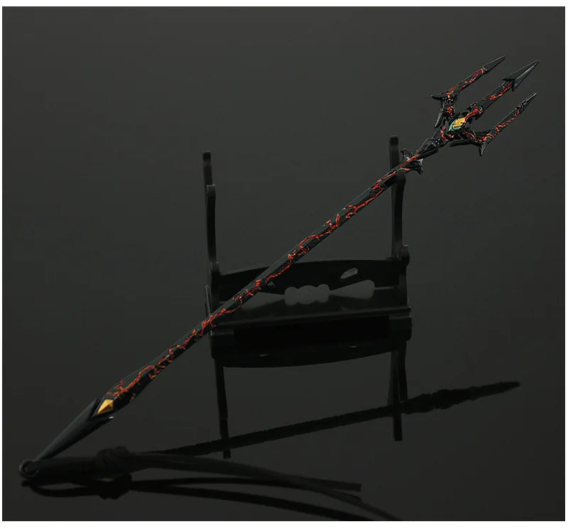 Douluo Continent Weapon Sword  Sea God trident Tang san Anime Weapons Keychain Katana Swords Samurai Weapon Model Gift Boys Toys