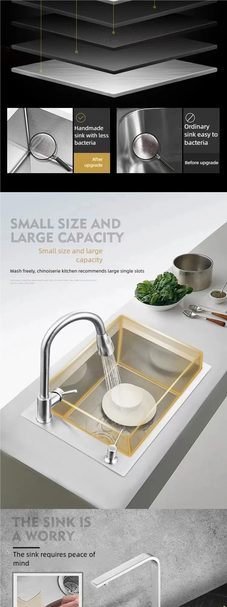 Kitchen Sink Stainless Steel Transversal Side Loading Side Holes Cafeteria Dish and Wash Vegetable Basin Large Size Single Slot