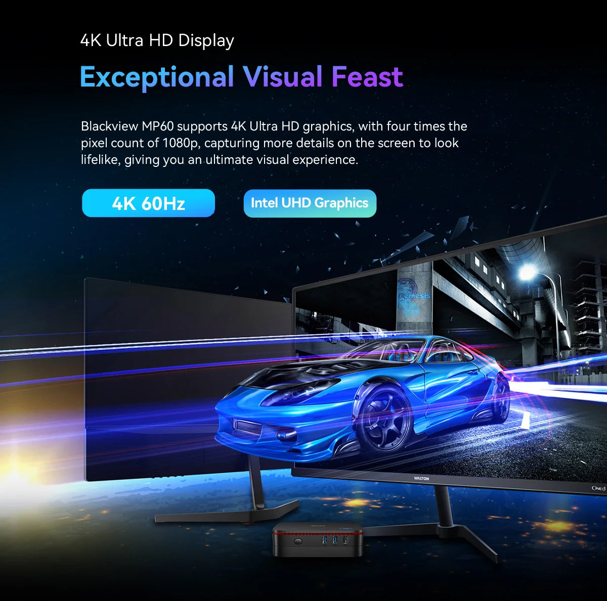 Blackview MP60 NEW Mini PC Windows 11 16GB DDR4/512GB 1TB SSD Ordenador Intel N95 4K HD Doble HDMI Dual-Band 2.4G