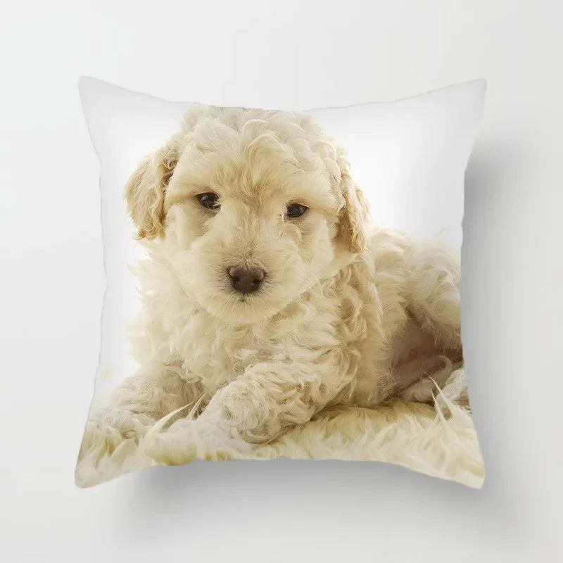 Golden Retriever Pet Dog Pattern Printed Pillow Cover Fashionable Luxury Home Decoration Office Seat Cushion Cover