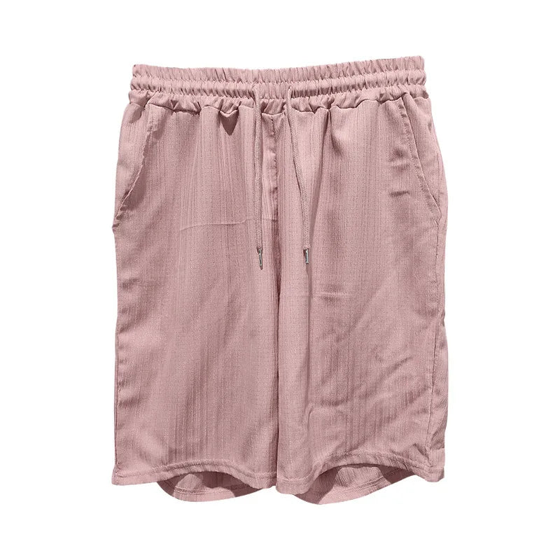 Summer European and American Style Men's Clothing Short Sleeve Cardigan Suit Men's Casual Loose Short Sleeves Shorts Beach Suit