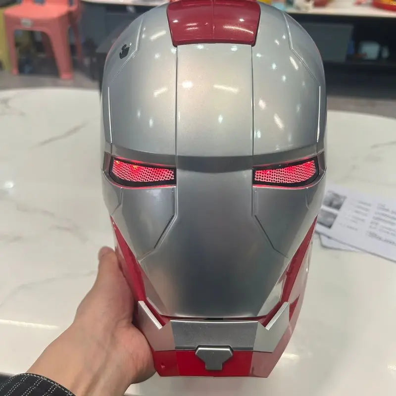 Marvel Comics Iron Man Helmet Electric Wearable Mask 1:1 Automatic Opening And Closing Model Characters Adult Toys Birthday Gift