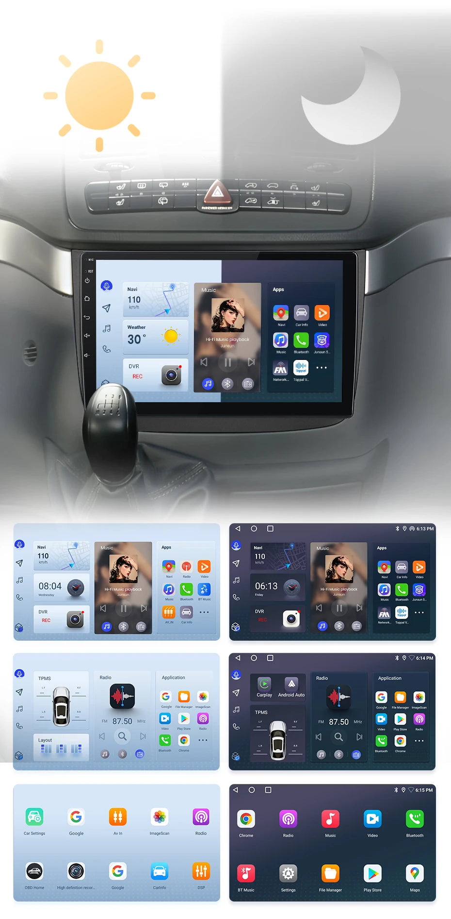 Junsunun CarPlay Android Auto Car Radio for Mercedes-Benz Vito 2 W639 Viano 2 2003-2015 GPS Intelligent Systems Stereo Multimedia