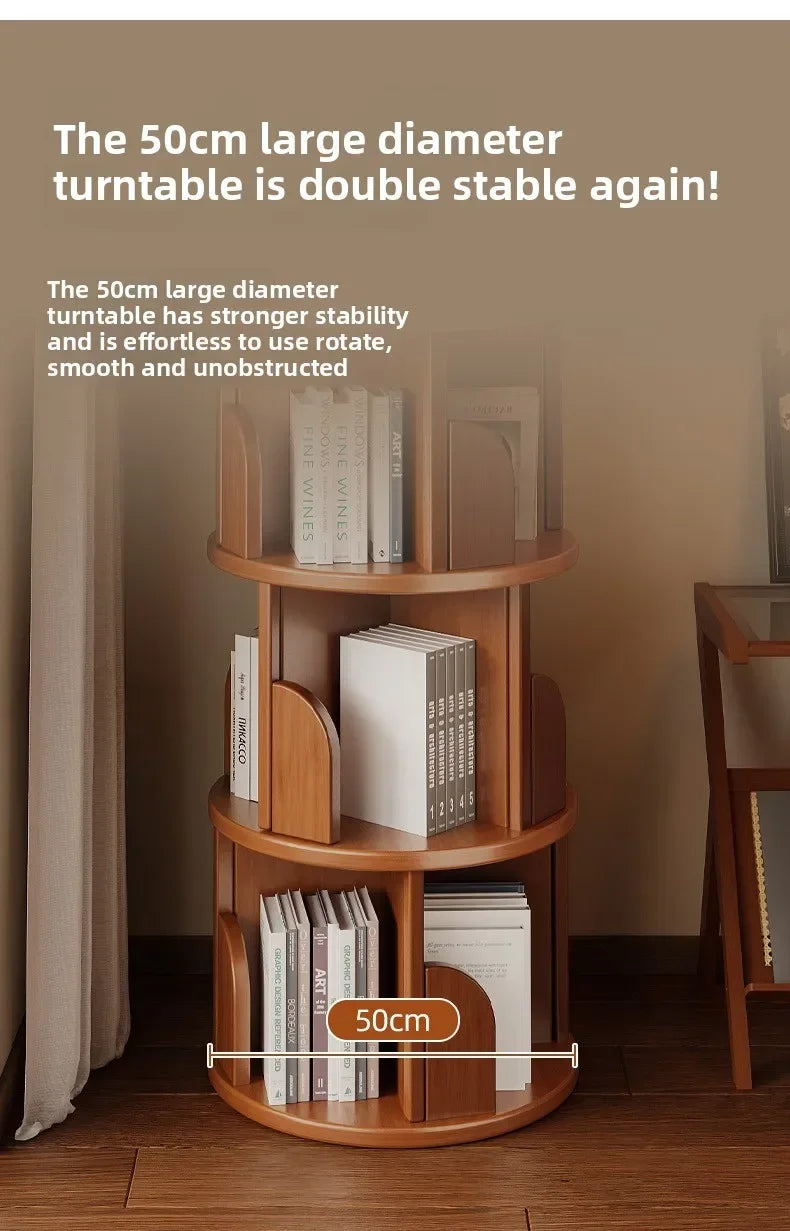 360 °   Bibliothèque rotative – Armoire de rangement mobile pour la maison et le salon