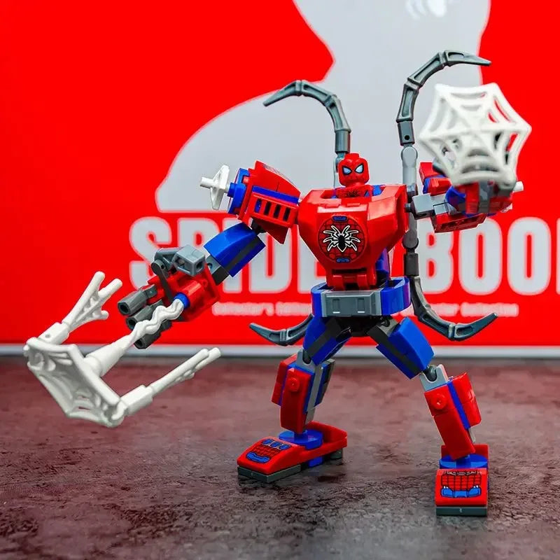 Marvel Captain America  Iron Man Venom Wolverine Thor Black Panther Thanos Doll Mecha Man Doll Building Block Assembly Toy Model