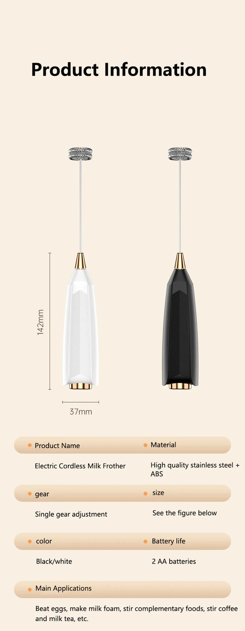 Xiaomi Wireless Electric Milk Frother Handheld Coffee Foam Maker for Latte Cappuccino Rechargeable Food Safe Fast Cream Frothing