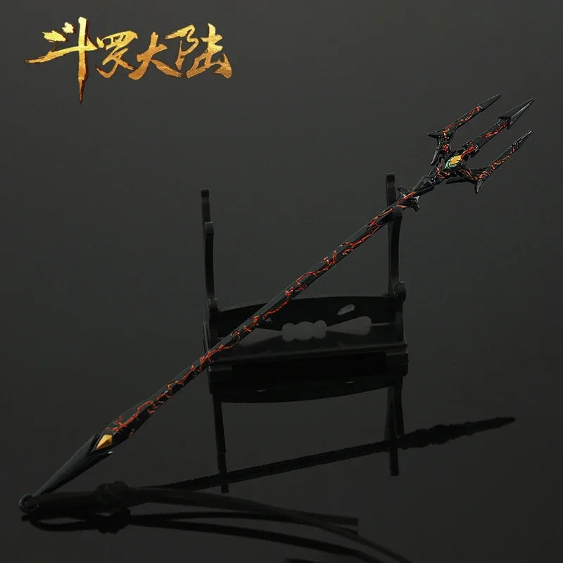 Douluo Continent Weapon Sword  Sea God trident Tang san Anime Weapons Keychain Katana Swords Samurai Weapon Model Gift Boys Toys