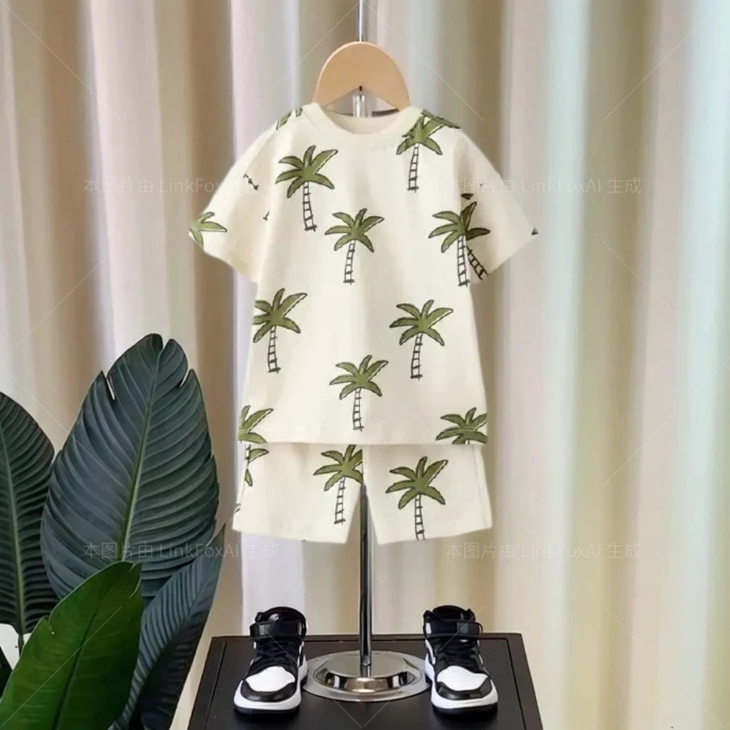 Boys 2-piece/set Summer Clothing Children's Short Sleeved Set Loose And Fashionable Popular Baby Girl And Boys' Sportswear