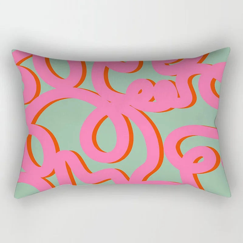 Soft Waist Pillowcase Morandi Geometric Artistic Pattern Household Bedroom Bed Pillowcase Nordic-style Decorative Pillowcase