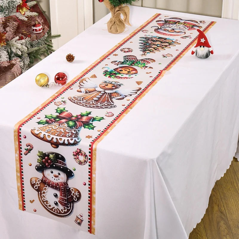 Christmas Table Runner Merry Christmas Decoration for Home Xmas Party Decor 2025 Navidad Notal Noel Ornament Happy New Year 2026