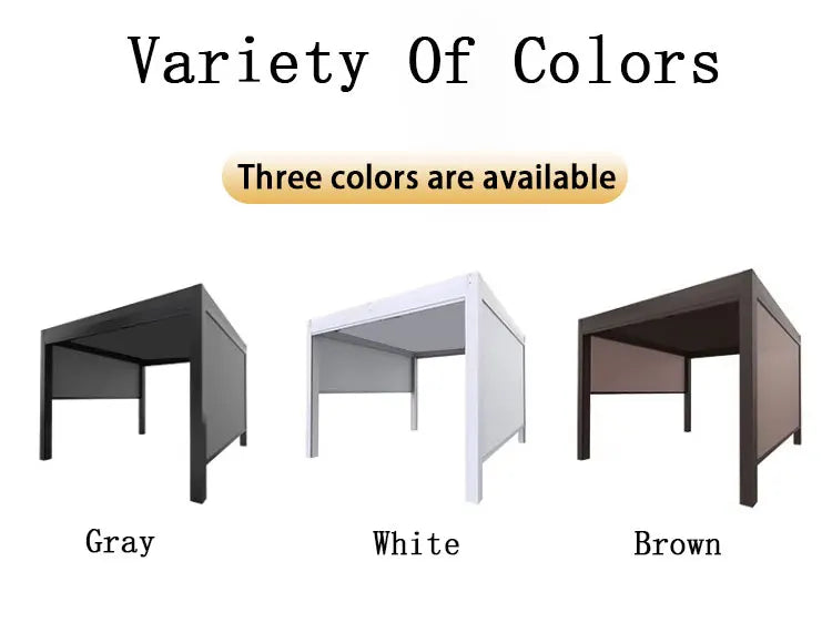 فتح آلي مقاوم للماء وأجنحة مقاومة للفتحات ومحرك كهربائي من الألومنيوم وشرفة خارجية ومظلة حديقة وشرفة خارجية