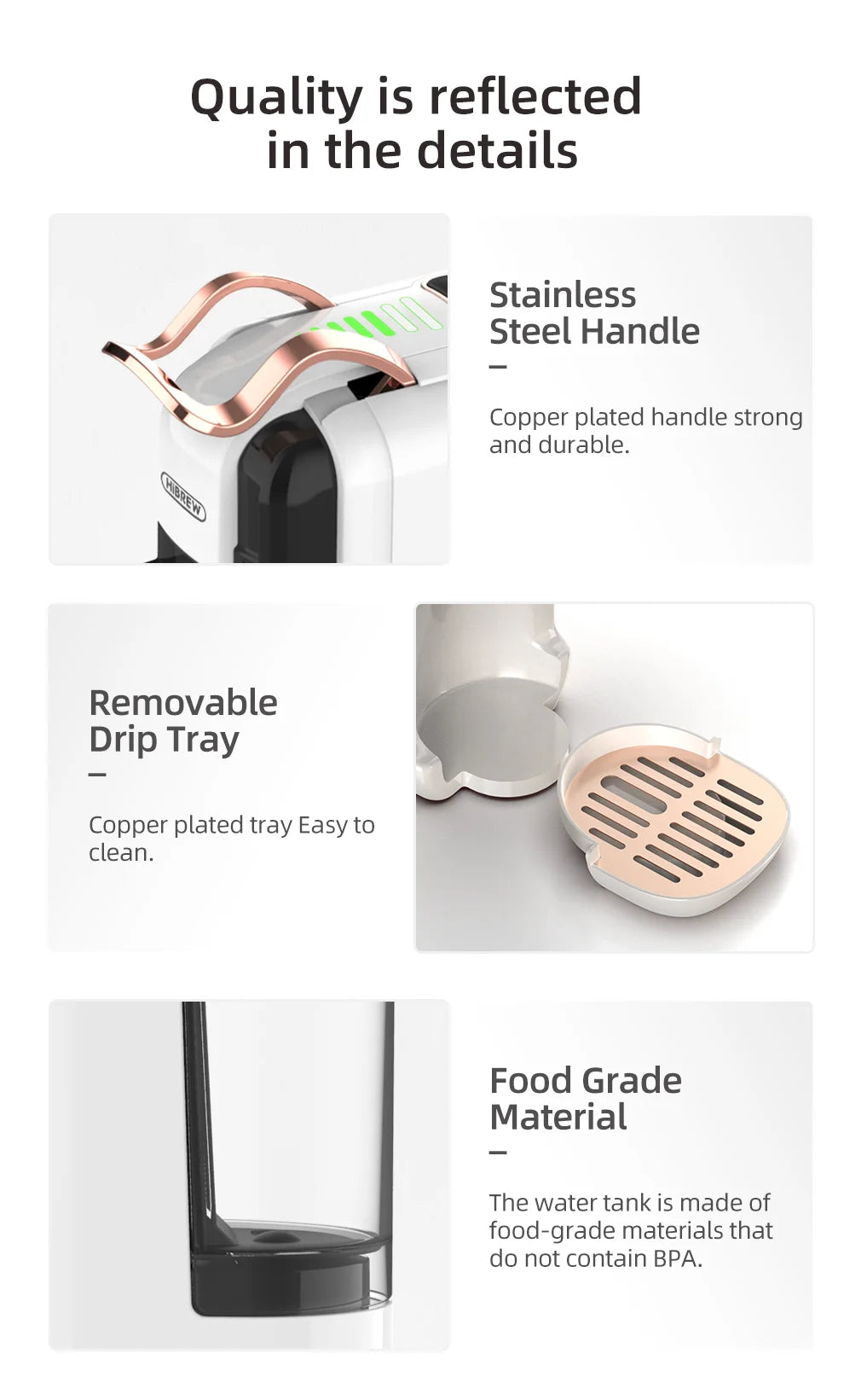 HiBREW Multiple Capsule Coffee Machine, Hot/Cold Dolce Gusto Milk Nespresso Capsule ESE Pod Ground Coffee Cafeteria 20Bar 5 in 1