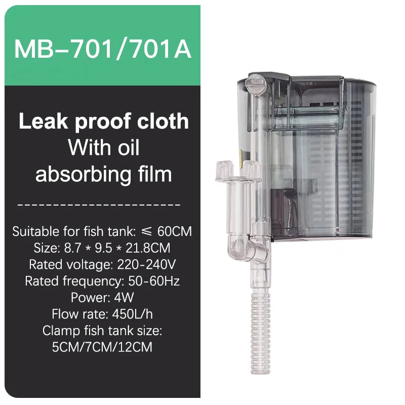 Mini plug-in waterfall filter aquarium silent filter pump AC interface filter water pump Three in one oxygen pump