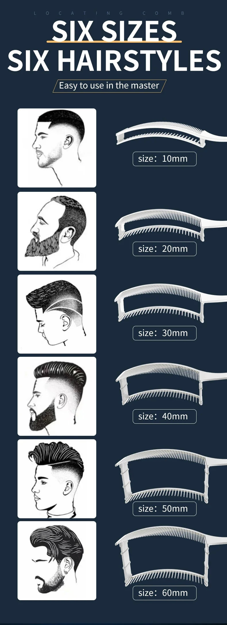 Peigne de positionnement incurvé Résistant à la chaleur Peigne à dessus plat Outils pour cheveux