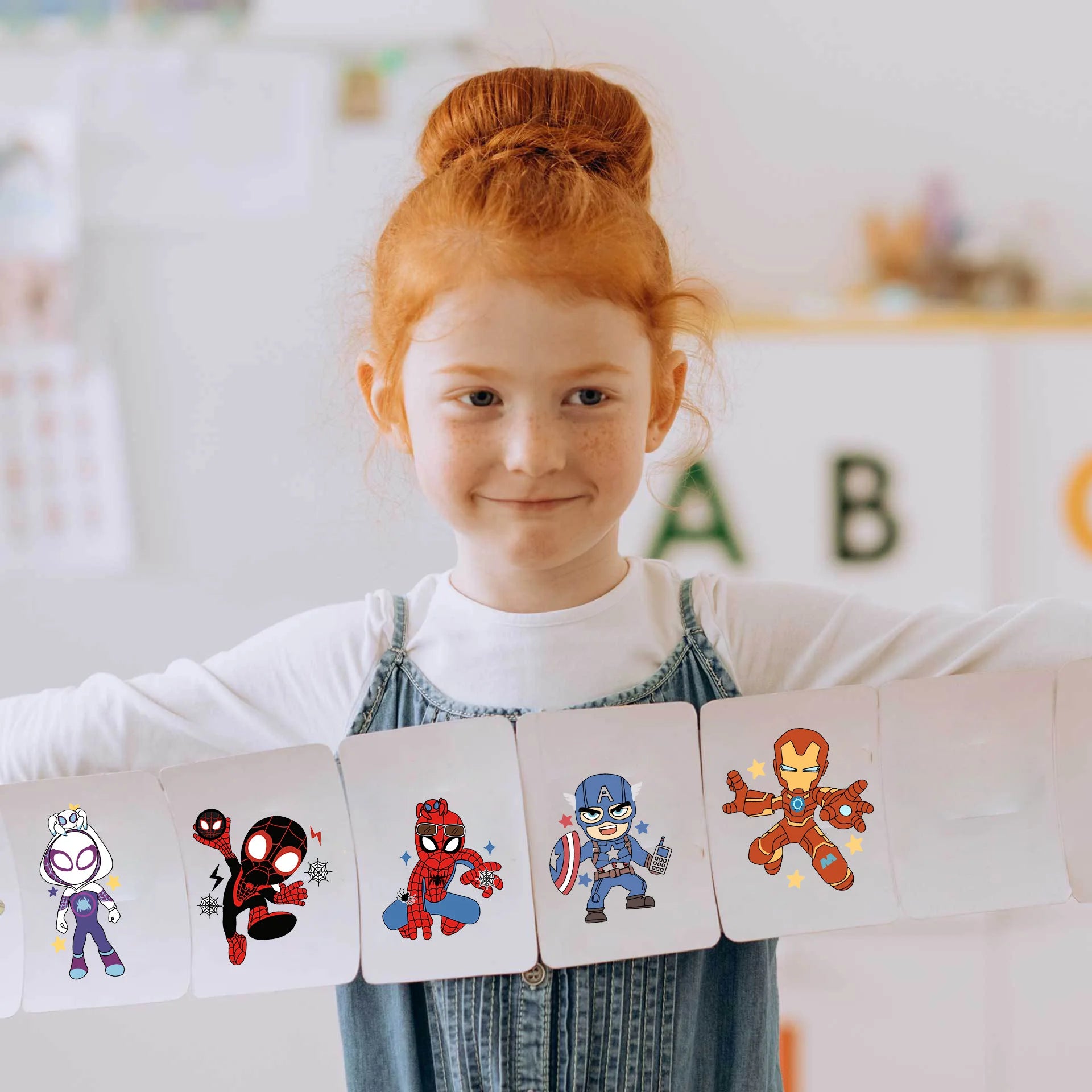 8/16Sheets The Avengers Super Hero Marvel Make A Face Puzzle Stickers Kids Make Your Own DIY Game Children Jigsaw Education Toys