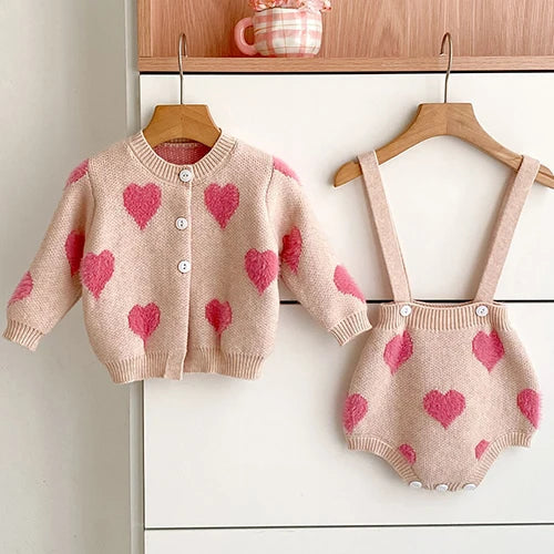 2025 New Autumn 0-3Yrs Children Clothes Suit Long Sleeved Knitted Pullover Sweater+PP Shorts Toddler Baby Girl Clothes Set