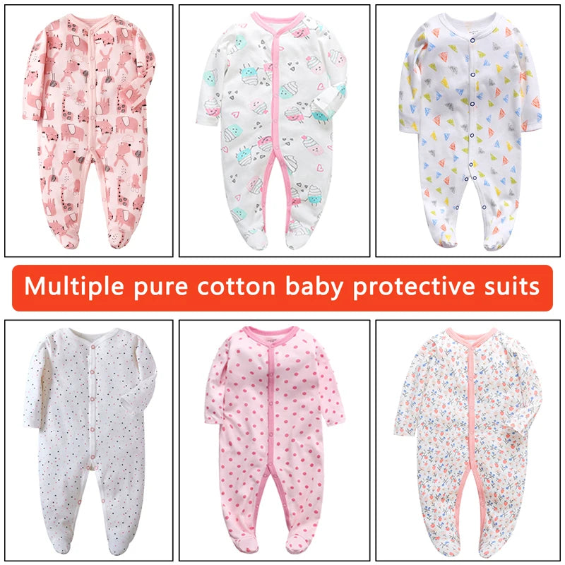 Newborn Infant Baby Boy Girl Jumpsuit 3-12Months Solid Color Long Sleeve Romper Casual Fall Spring Toddelr Clothing Baby Clothin